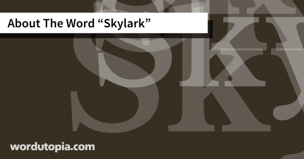 About The Word Skylark