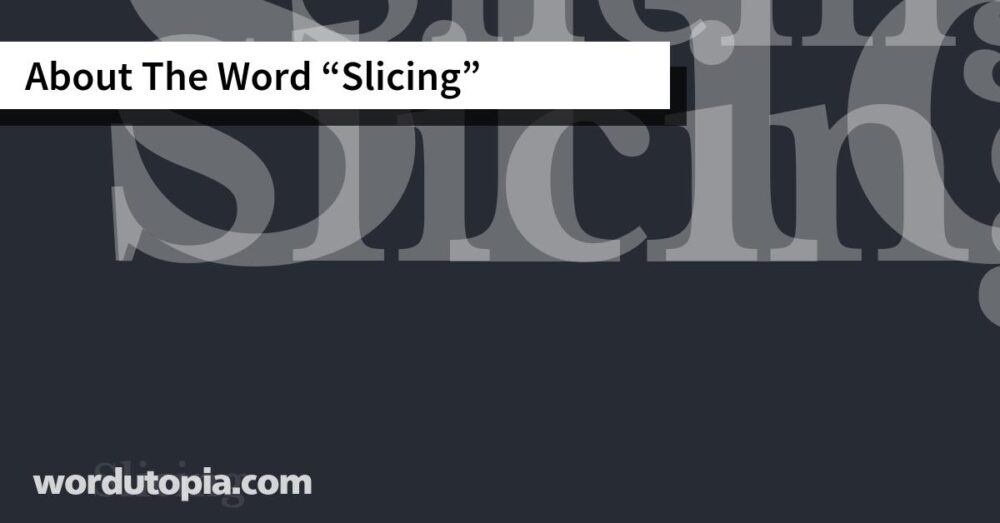 About The Word Slicing