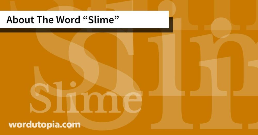 About The Word Slime