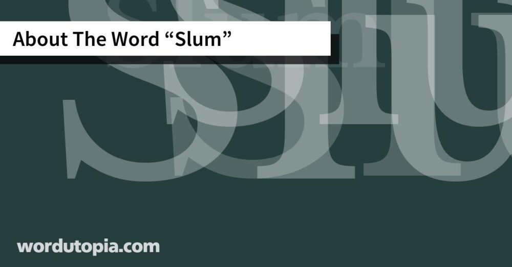 About The Word Slum
