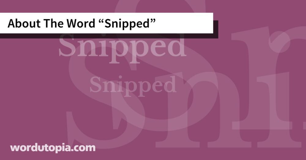 About The Word Snipped