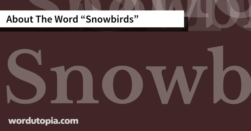 About The Word Snowbirds