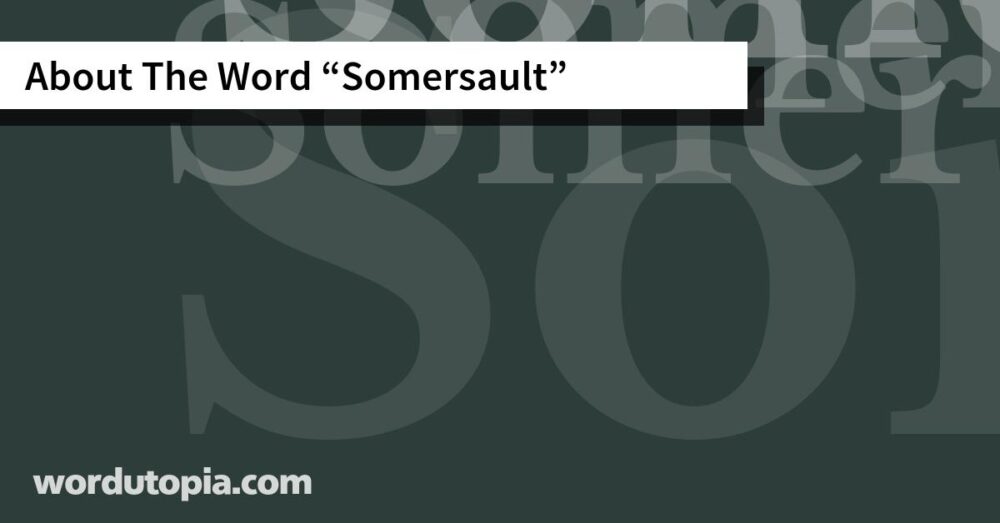 About The Word Somersault