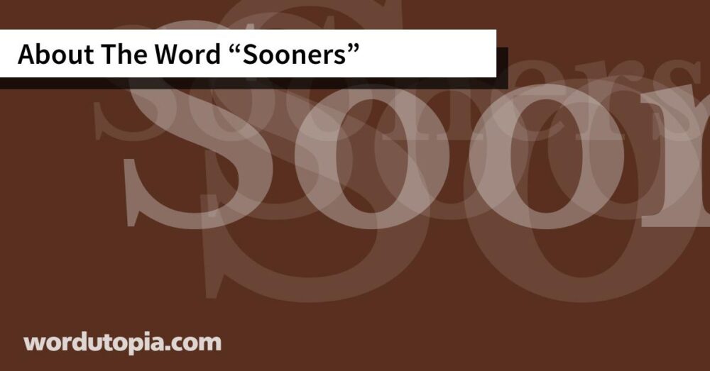 About The Word Sooners