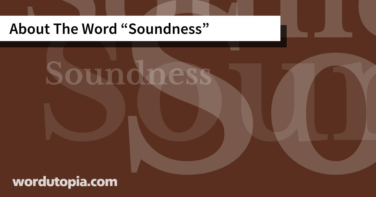 About The Word Soundness