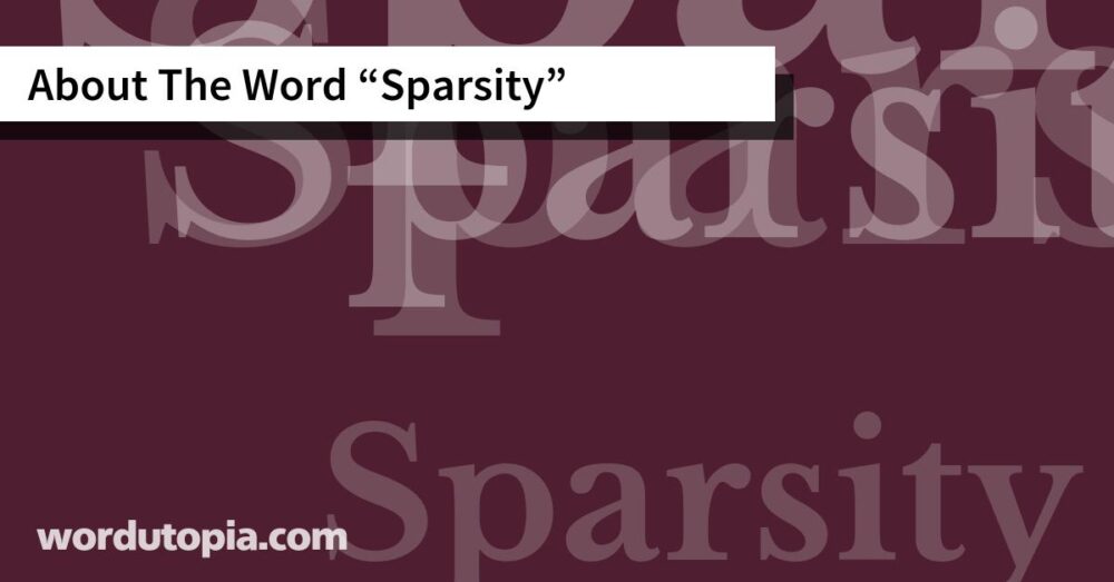 About The Word Sparsity