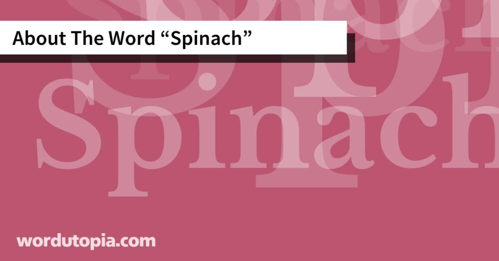 About The Word Spinach