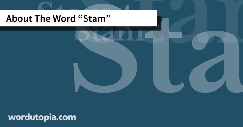 About The Word Stam