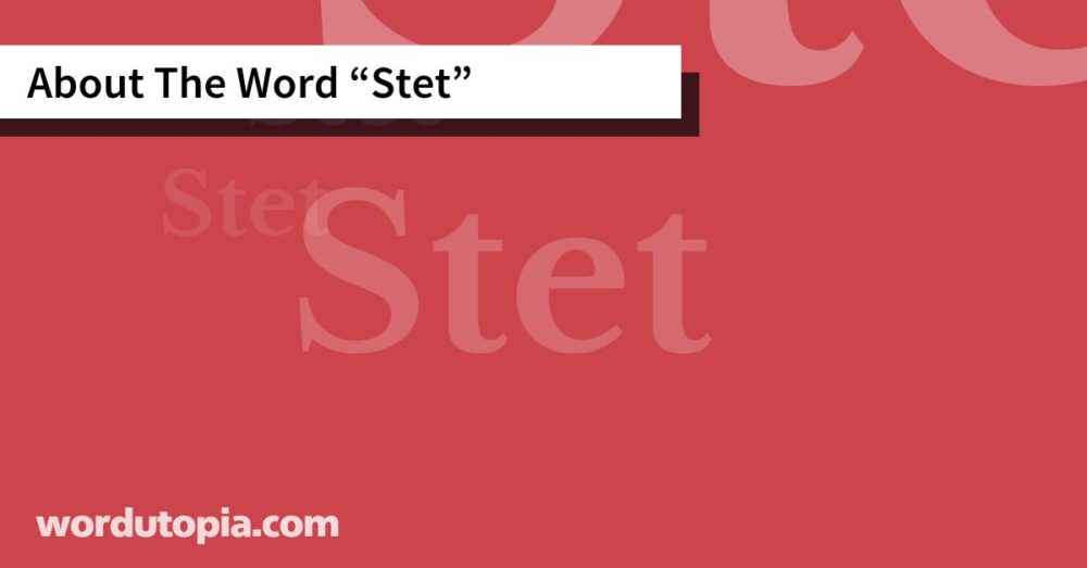 About The Word Stet