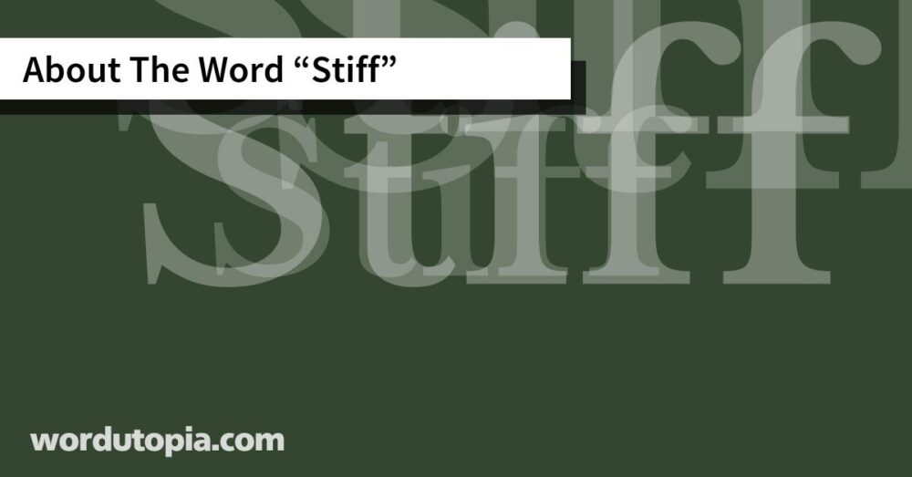 About The Word Stiff