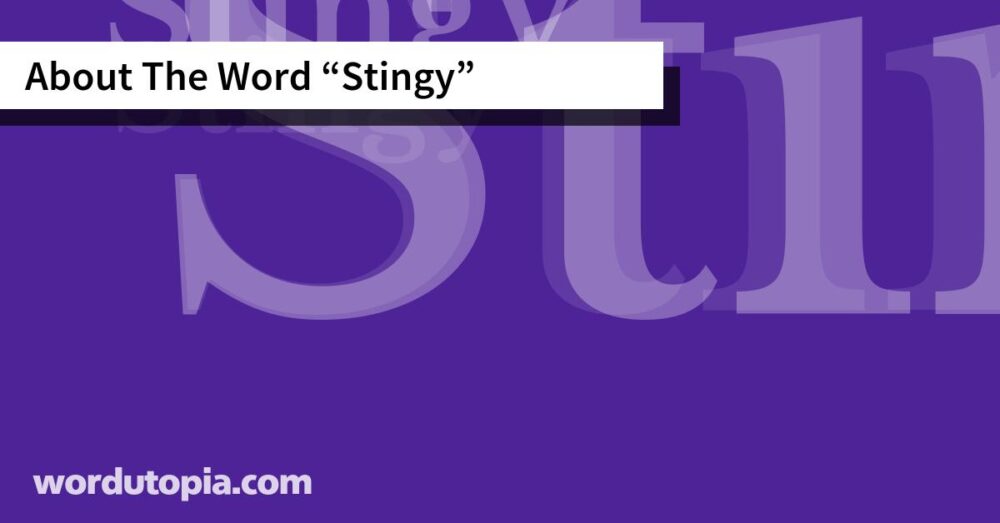 About The Word Stingy