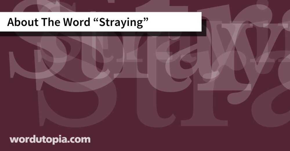 About The Word Straying