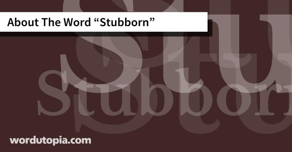 About The Word Stubborn