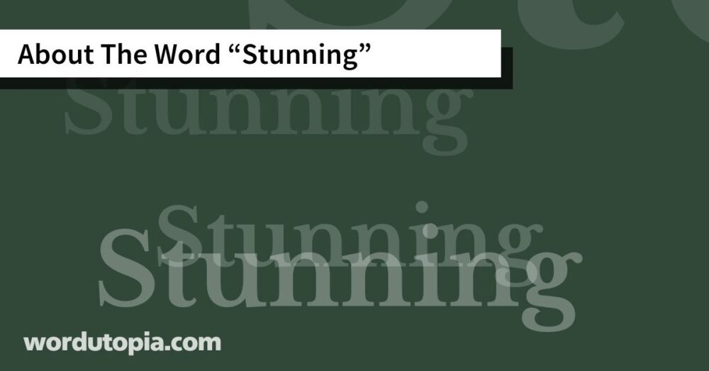 About The Word Stunning