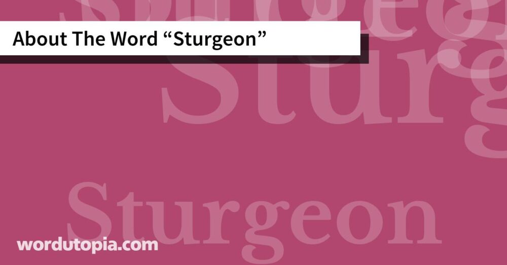 About The Word Sturgeon