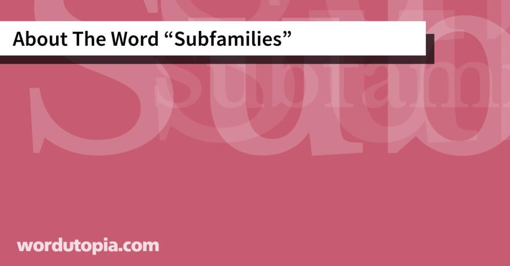 About The Word Subfamilies