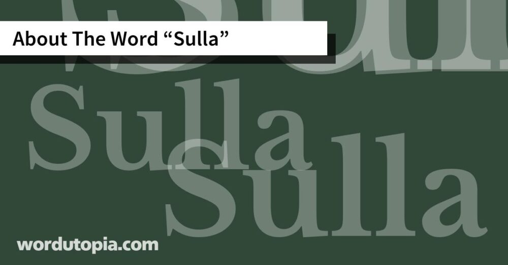 About The Word Sulla