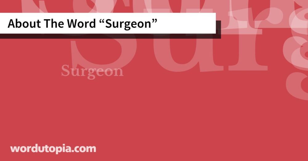 About The Word Surgeon