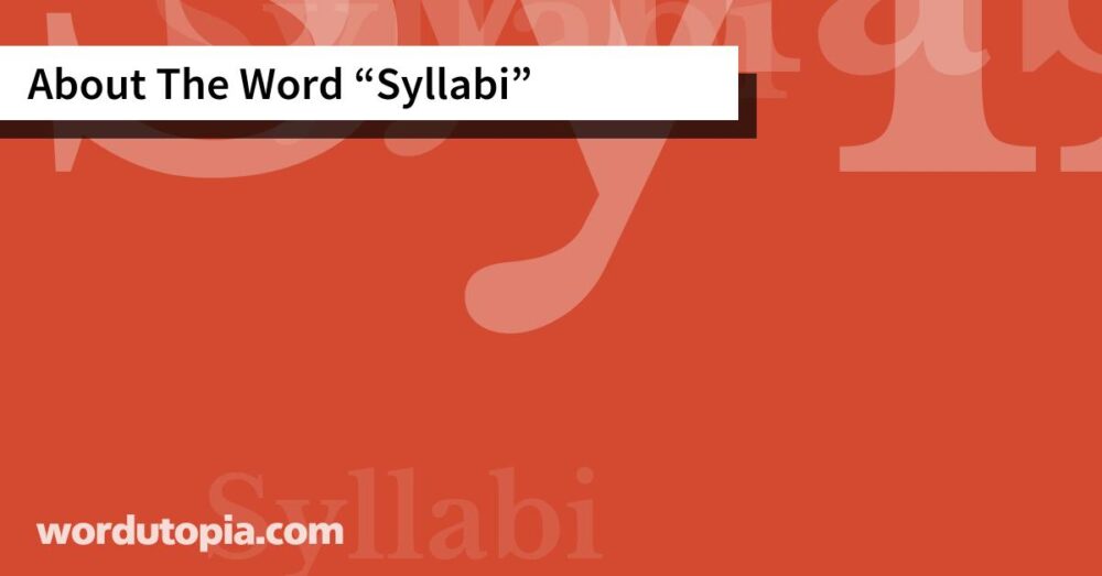 About The Word Syllabi