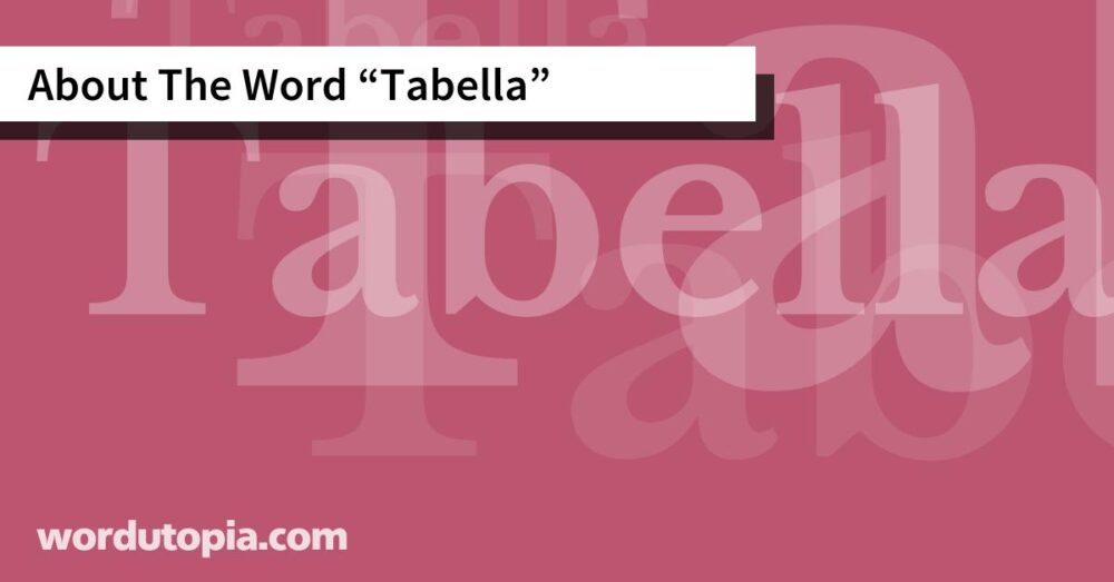 About The Word Tabella
