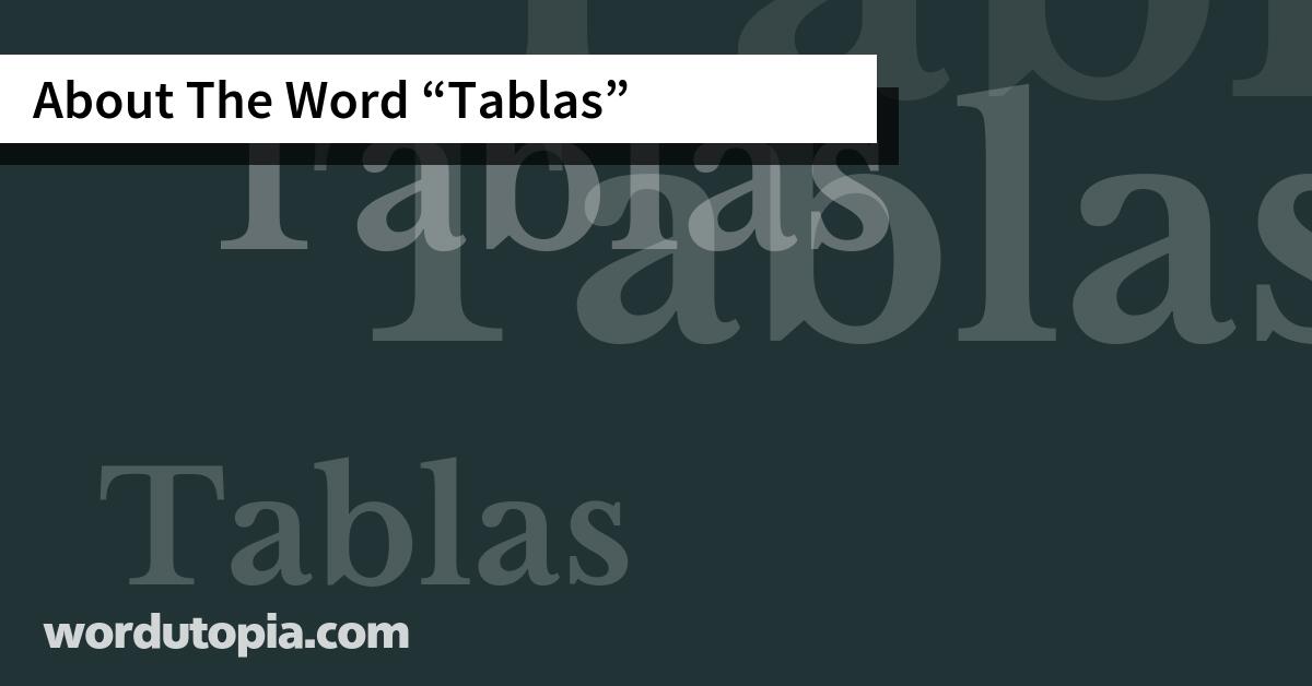 About The Word Tablas