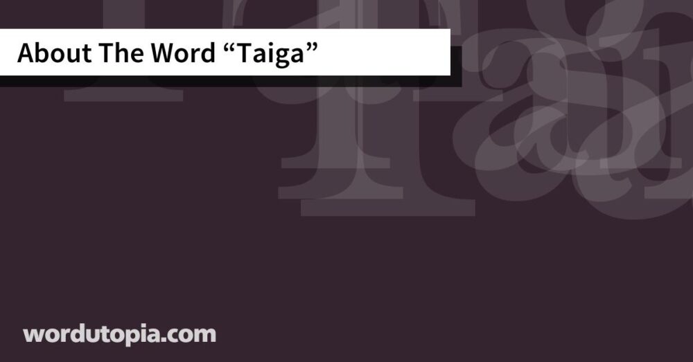 About The Word Taiga
