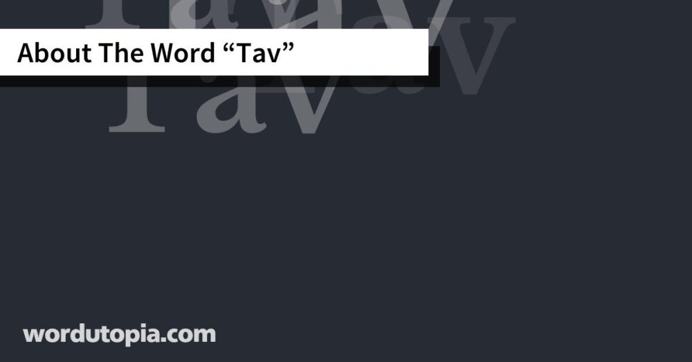 About The Word Tav