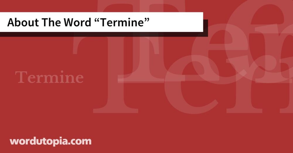 About The Word Termine