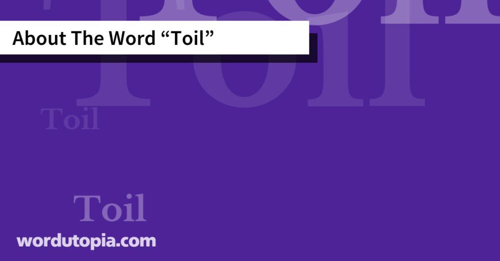 About The Word Toil