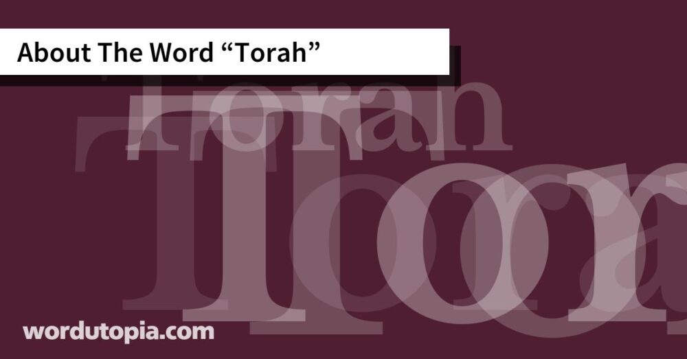 About The Word Torah