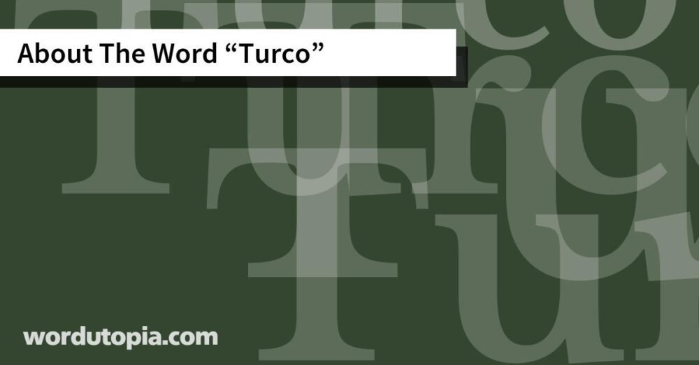 About The Word Turco
