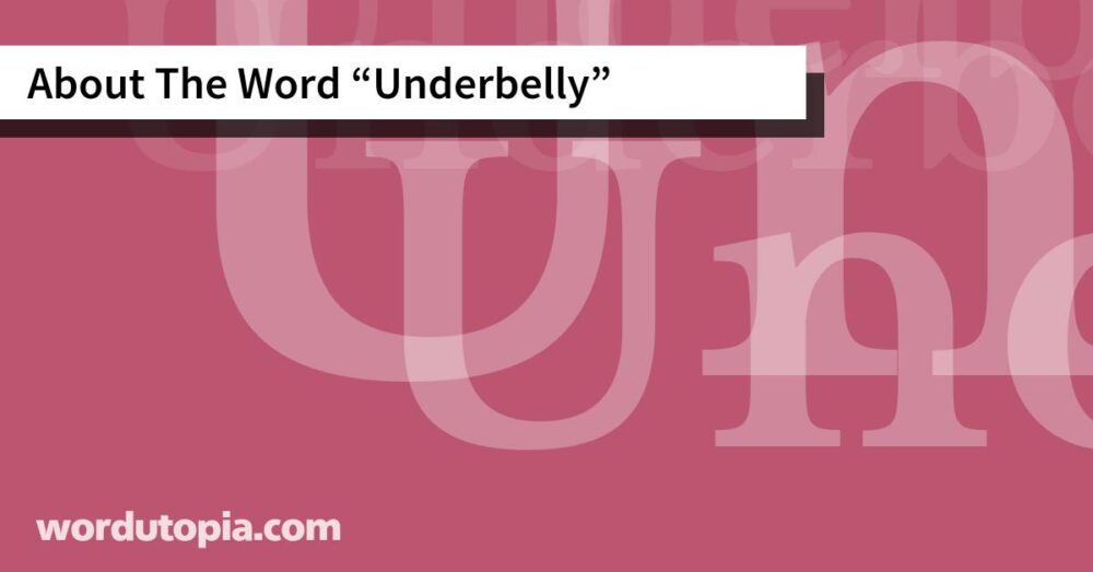 About The Word Underbelly