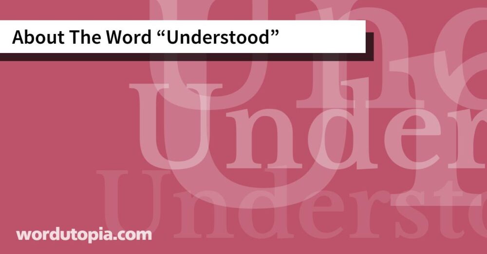 About The Word Understood