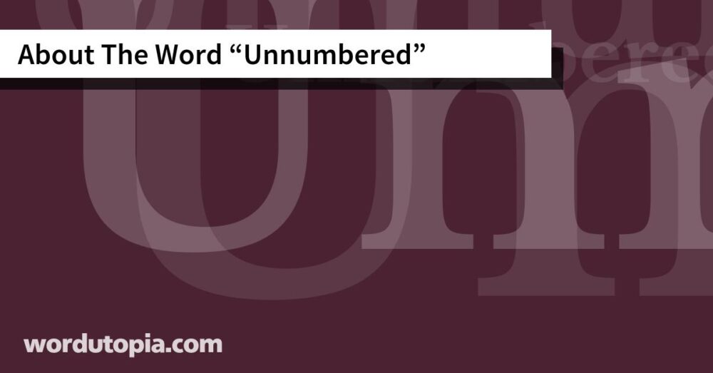About The Word Unnumbered
