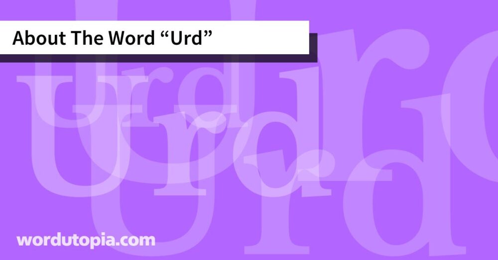 About The Word Urd