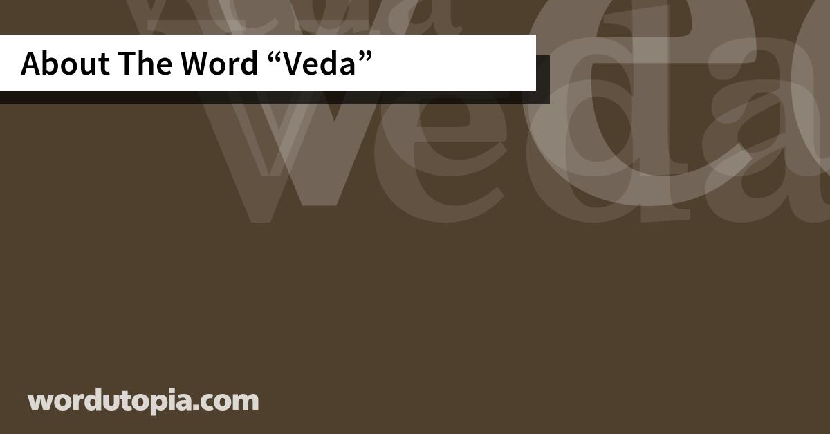 About The Word Veda