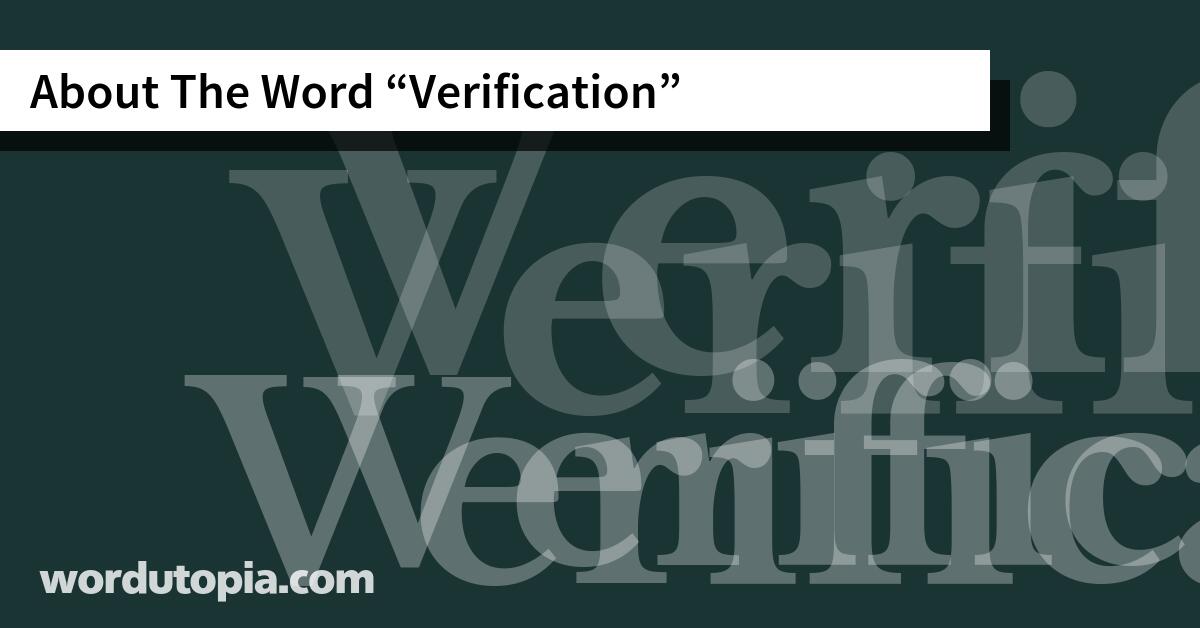 About The Word Verification