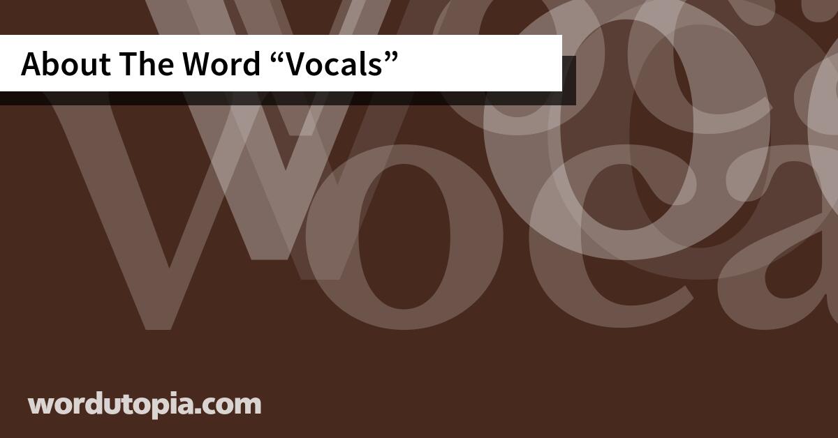 About The Word Vocals
